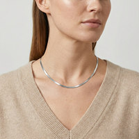 Collier chaîne minimaliste QISEN en acier inoxydable doré et argenté avec pendentif en zircon cubique pour femme