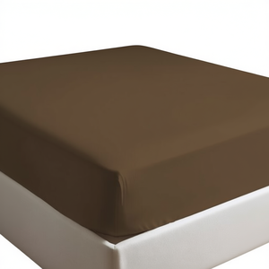 Sábana Ajustable 100% Algodón Marrón Italiana Queen 160x200cm - Product Image 3