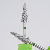 Prix de gros 3/32 "fraises à cuticules russes forme conique mèches à ongles en carbure utilisées pour les salons de manucure