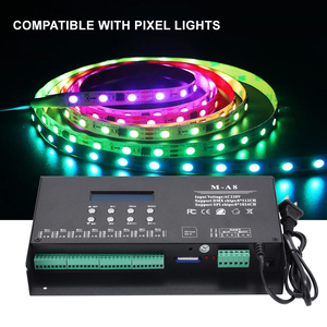 Aipin M-A8 8 cổng artnet DMX để SPI <span class=keywords><strong>LED</strong></span> Pixel điều khiển hỗ trợ <span class=keywords><strong>SD</strong></span> thẻ DMX512 Giao diện điều khiển <span class=keywords><strong>LED</strong></span> Pixel điều khiển - Product Image 2
