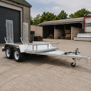 Remolque de Plataforma Plana de Aluminio de Alta Resistencia con Rampa y Barandas Laterales para Transporte de Equipos de Construcción - Product Image 3