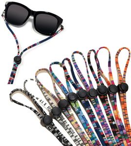 Chaîne de lunettes en tissu imprimé, style ethnique, colorée, en corde de nylon réglable, pour la vente en gros, accessoires pour lunettes - Product Image 2