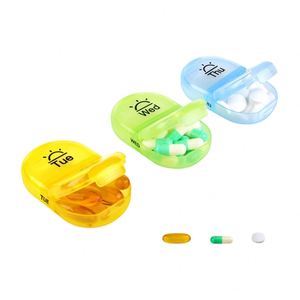 Weekly Mini Pill Box AM PM 2 Times a Day Organizer With 7 Daily PP <b>Plastic</b> <b>Pocket</b> Case for Vitamin Storage - Product Image 2