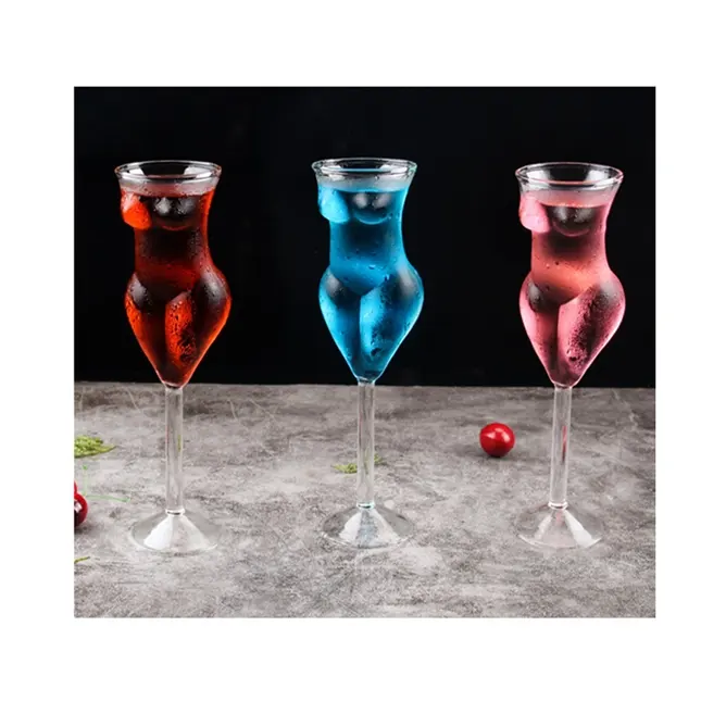 180ml Unique High Borosilicate Bar Beverage Lady Beauty Martini Cocktail Goblet Cup woman body champagne shape wine glass