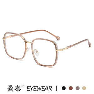 แว่นตาป้องกันแสงสีฟ้า G Brand ทรงสี่เหลี่ยม กรอบประดับเพชรเต็มกรอบ เลนส์ Plano สำหรับทุกเพศ ป้องกันแสงสีฟ้า - Product Image 3