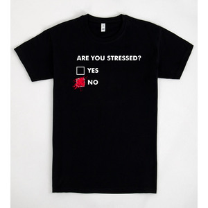 T-shirt Promozionale Unisex Nera 'Are You Stressed' con Design Anti-Stress - Product Image 1
