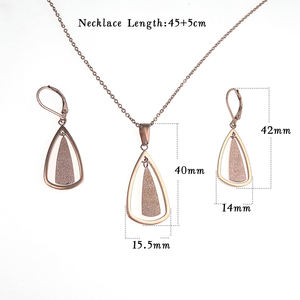 时尚XOXO玫瑰金饰品套装优雅吊坠耳环饰品套装 - Product Image 1