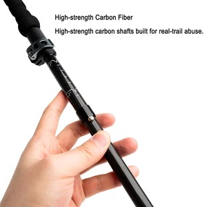 Bâtons de randonnée pliables en fibre de carbone T700, 2 pièces, ultralégers 207g, poignée en liège, verrouillage <span class=keywords><strong>rapide</strong></span> en métal, 5 sections, pliage en Z, 37cm, bâtons de randonnée - Product Image 4