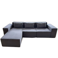 Canapé modulaire en tissu moderne, rembourré en mousse, avec dossier carré, écologique, deux places, meubles de salon