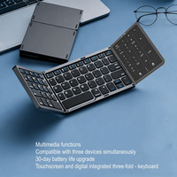 Keyboard Saku Nirkabel BT Lipat Portabel dengan Dukungan Multi Gesture