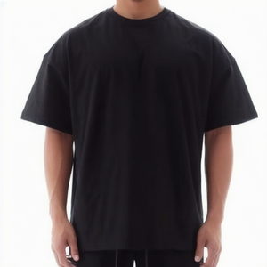 High Street Blank Printed Oversize <b>T</b>-<b>shirts</b> Custom 100% Cotton Spliced Men's Drop Shoulder <b>T</b> <b>Shirts</b> Heavy Weight Boxy Tshirts - Product Image 1