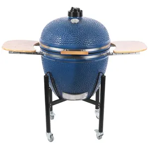 MCD 29Inch Outdoor Garden Grill Island Kamado Ceramic BBQ Grill With Pizza Oven Foldable Charcoal BBQ Grill wh