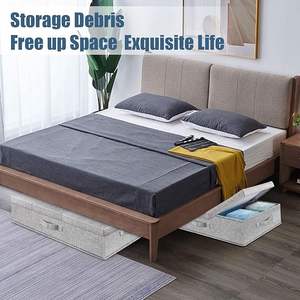 Grands tiroirs <span class=keywords><strong>sous</strong></span> le lit couvercle pliable profil bas bacs empilables fenêtre transparente 4 poignées pour vêtements <span class=keywords><strong>sous</strong></span> le lit conteneurs de stockage - Product Image 6