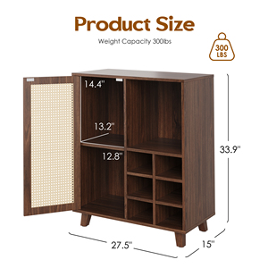 Credenza con Bar per Vini da 34 Pollici, Mobile Buffet con Ripiani per Soggiorno - Product Image 2