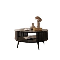 Table basse sur mesure haut de gamme avec motif en relief et cadre surélevé, aménagement optimisé pour le rangement, idéale pour le mobilier de salon