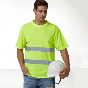Tùy Chỉnh Phản Quang Vành Đai Xây Dựng Kỹ Thuật Huỳnh Quang <span class=keywords><strong>Hi</strong></span> <span class=keywords><strong>VIS</strong></span> T-Shirt Ngoài Trời Phản Quang Áo Thun Ngắn Tay Áo Làm Việc T Áo Sơ Mi - Product Image 4