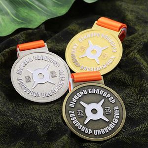 Nuevas Medallas Personalizadas de Fundición a Presión 2D, Medallas Deportivas de Metal, Aleación de Zinc, Esmalte, Latón, Chapado en Oro y Plata, Medallas de Halterofilia para Personalizar - Product Image 2
