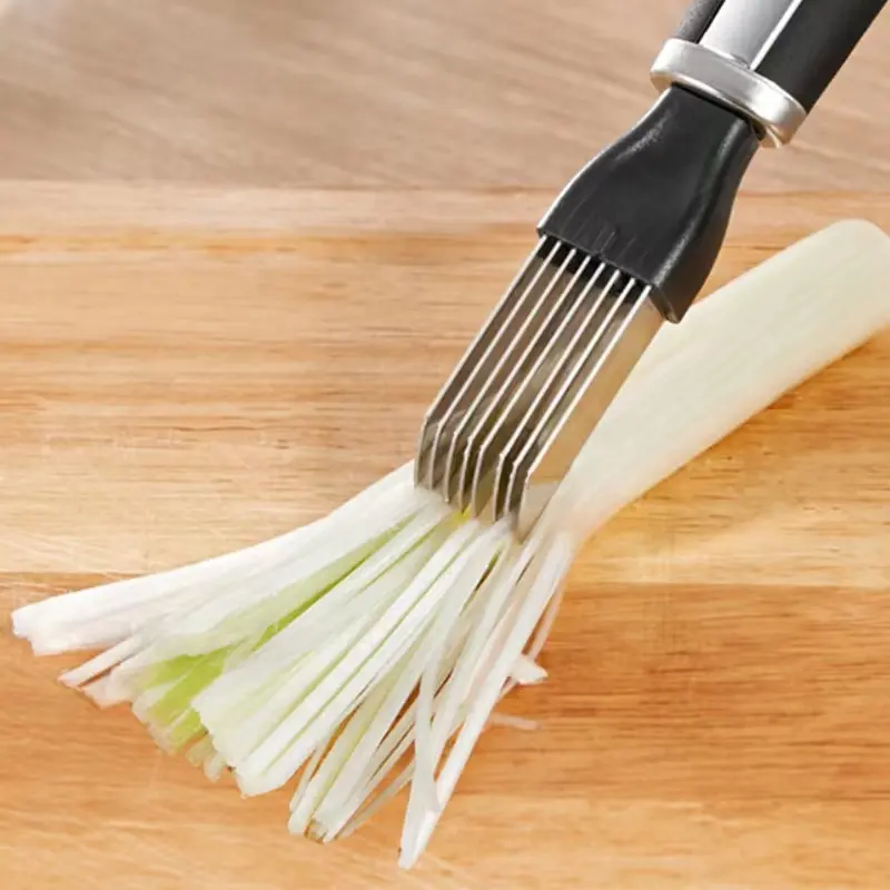 Kitchen Gadgets Multifunction Stainless Steel Foods Speedy Scallion Chopper Onion Garlic Knife Vegetable Shredders Slicer Cutter