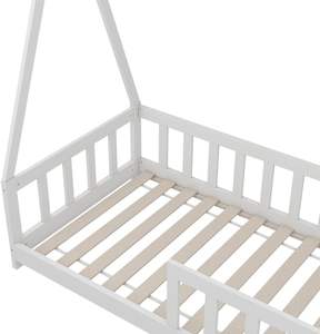 <span class=keywords><strong>Letto</strong></span> bianco moderno per bambini 80X160 <span class=keywords><strong>cm</strong></span> in legno massello con protezione anticaduta - Product Image 5