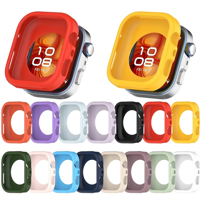 Smart Watch Soft Edge Frame Protector Cover Accessories for Huawei Watch Fit 4 Pro Solid Color Silicone Watch Protective Case