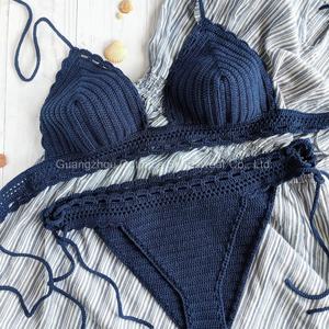 Ensemble de bikini en crochet fait main personnalisé, motif floral, maillot de bain tricoté sexy, ensemble 2 pièces, maillot de bain pour femmes, vêtements de plage - Product Image 3