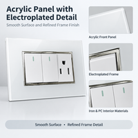 Kits muraux intelligents pour condo, avec interrupteur bipolaire, prise simple 3 broches, panneau d'interrupteurs en acrylique, pour bureaux, salles de réunion et salles de conseil, et pour systèmes de gestion d'énergie