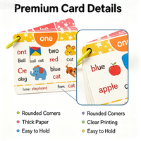 Jeu de cartes éducatives personnalisées 30 pièces, imprimées en quatre couleurs, pour l'école, cartes d'apprentissage cognitif des mathématiques pour enfants