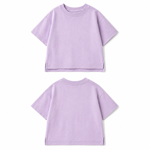 T-shirt Boxy en Coton pour Enfants, Unisexe, Bébé Fille Garçon, Basique, Manches Courtes, Couleur Unie, Décontracté d'Été, Vêtements pour Enfants en Gros - Product Image 3