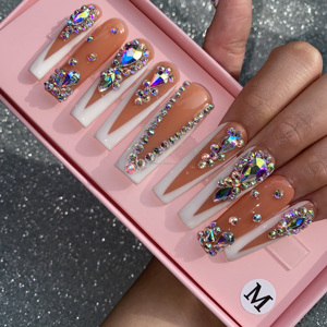 Handmade 10Pcs Acrylic Nail Nhân Tạo Móng Tay Bán Buôn Móng Tay Giả Mắt Mèo Báo Chí Ngắn Trên Móng Tay - Product Image 6