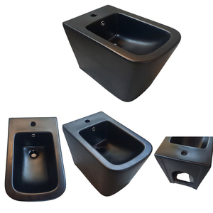 Bidet mural public pour toilettes féminines, couleur noir mat, forme carrée, pour toilettes de métro et de ville, <span class=keywords><strong>WC</strong></span> Chine - Product Image 1