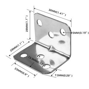 Supports d'angle en forme de L à 90 degrés en acier inoxydable Support d'étagère à angle droit avec petite entretoise d'angle pour garde-robe de meubles - Product Image 3