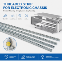 Factory Direct Sale High Precision CPCI PXI VPX Electronic Components Aluminum Profile Chassis Horizontal Rails Threaded Insert