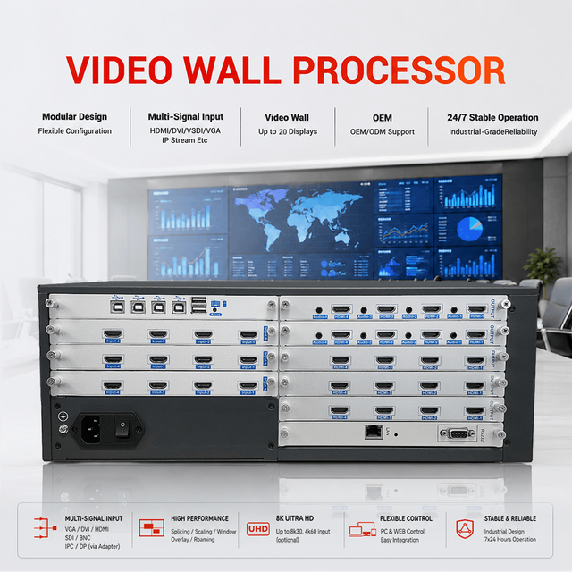 High-Performance Signal Switching 1080p  Video Wall Controller LED Video Processor for Large-Scale Display Walls