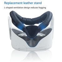 Ensemble complet de remplacement en cuir PU et mousse respirante 6-en-1 pour interface faciale VR Oculus Meta Quest 2