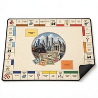 Tapis de jeu de société personnalisé 24x14 pouces, sublimation couleur intégrale, tissu polyester écologique, base en caoutchouc, bords cousus