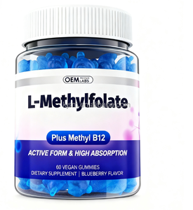 Gommes L-Methylfolate 15mg W/Complexe de méthyle B12 et <span class=keywords><strong>B</strong></span>-Soutien MTHFR, Équilibre de l'homocystéine et de la cognition-Vitamines méthylées - Product Image 1