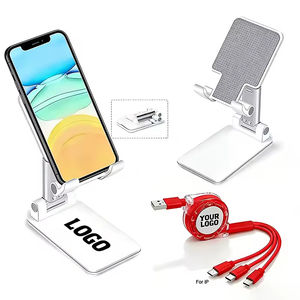 批发定制促销商务徽标礼品三合一 USB 充电线便携式可伸缩充电线 TPE 适用于手机 - Product Image 1