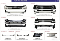 Kit de conversion de feux de pare-chocs et de capot pour Toyota Prado FJ150 2018-2023, fourni directement par l'usine, référence OE 53101-60220