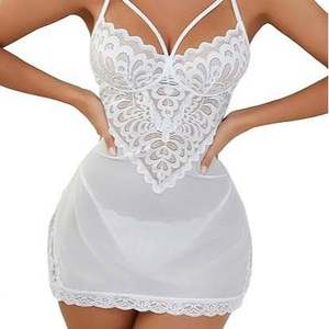 Camisón Sfy4108 para Mujer, Lencería Sexy, Vestido de Dormir, Encaje Transparente, Uniforme Sensual, Divertido y Sin Tirantes - Product Image 5