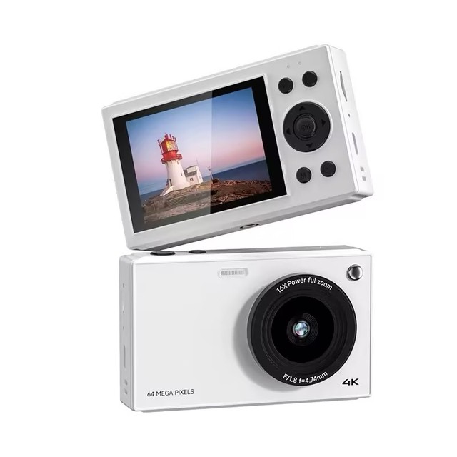 Professional 4K Point Shoot Digital Camera 7.1x-16x Optical Zoom Image Stabilization Rechargeable Battery 2"-3" Screen for Photo