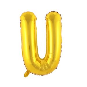 Globo de Letras Inglesas de 32 Pulgadas, Globo de Aluminio Individual, Venta al por Mayor, Decoración Económica para Bodas, Cumpleaños, Alfabeto Dorado y Plateado, Helio - Product Image 4