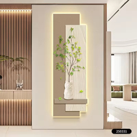 Peinture décorative d'entrée moderne peinture à lumière LED salon couloir couloir mural haut de gamme porte carrée peinture suspendue