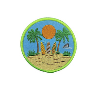 Écusson brodé rond personnalisé et écologique pour chapeaux, vêtements, sacs à dos, à coudre, avec badge décoratif pour le dos, OEM ODM