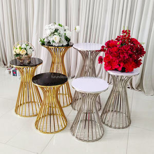 FURUN Support de présentation de gâteau de table de dessert personnalisable en acier inoxydable de haute qualité et durable pour mariage, fête, anniversaire, banquet - Product Image 1