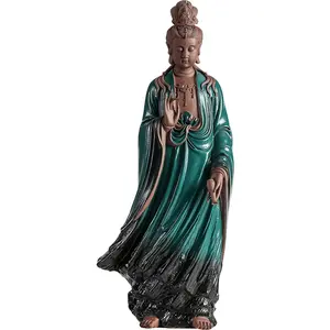 Chinese Stijl Gratis Guanyin Boeddhabeeld Zen Ornament Woonkamer Schoonheidssalon Club Kantoor Keramische Zachte Ornamenten