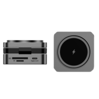 Hub USB-C Multifunción con Carga Inalámbrica y Soporte para Tarjeta Micro SD, Aleación de Aluminio, USB 3.0 de Alta Velocidad 5Gbps