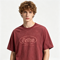 T-shirt épais imprimé DTG, effet délavé vintage, lettres gothiques, streetwear, pour homme, délavé soleil, manches courtes, vente en gros, lot en vrac