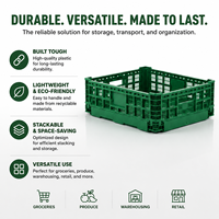 Caisse en plastique pliable et empilable ventilée HUADING 600*400*180 mm en PP pour le transport multifonctionnel de fruits et légumes frais