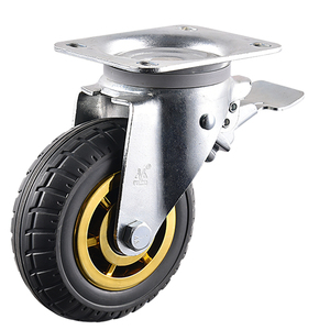 VIMA Black 6 Inch Swivel Caster Wheel Iron Rubber PP 200kg Load Capacity <b>Double</b> Ball Bearing Galvanized Surface for Waste <b>Bin</b> - Product Image 3