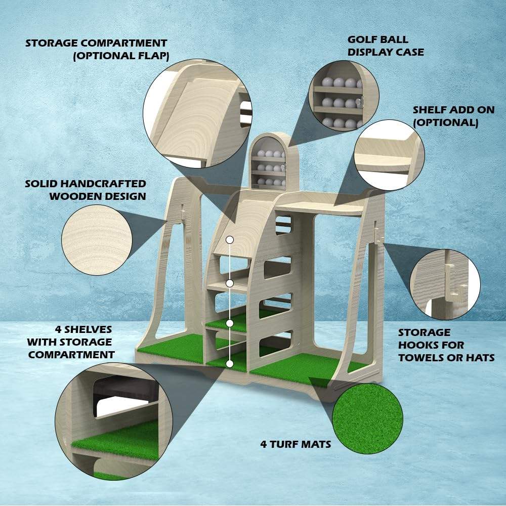 スポーツゴルフバッグオーガナイザー-手作りのウッドデザイン、ゴルフ